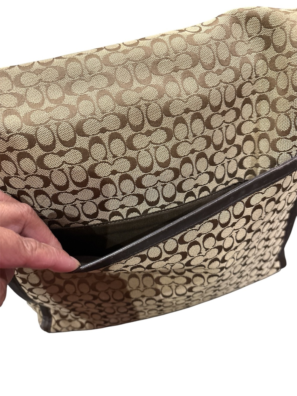 Coach Canvas Crossbody Messenger in Beige and Brown - Picture 5 of 9